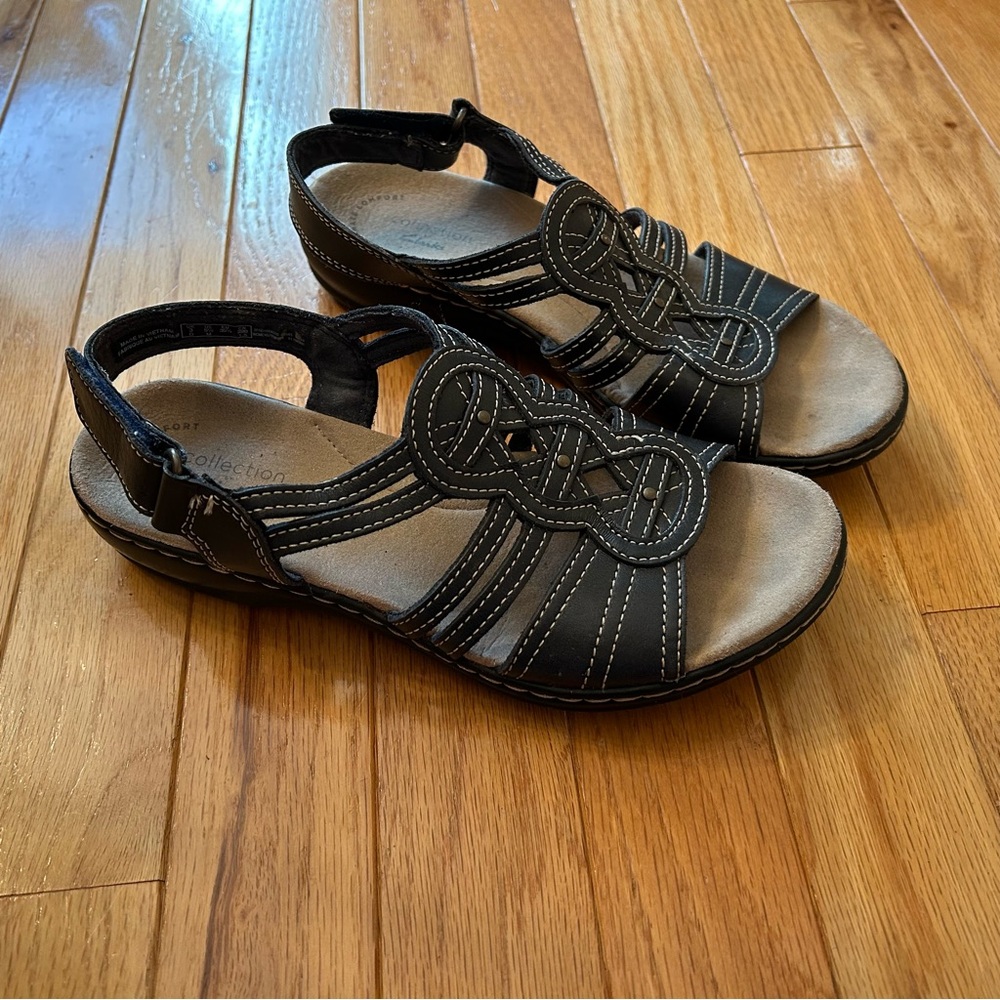 Clarks Leisa Janna Leather Sandals Womens Size 5.5